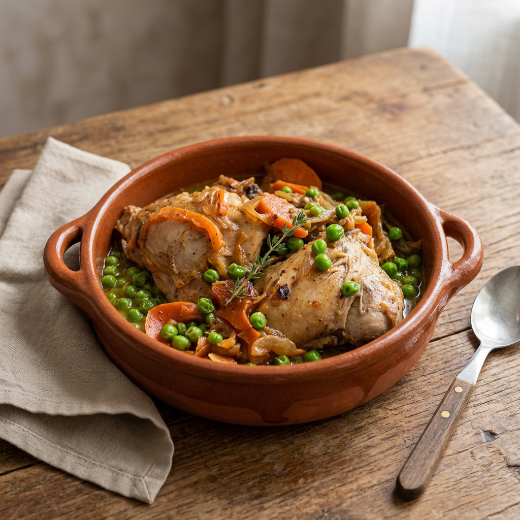 Pollo arvejado